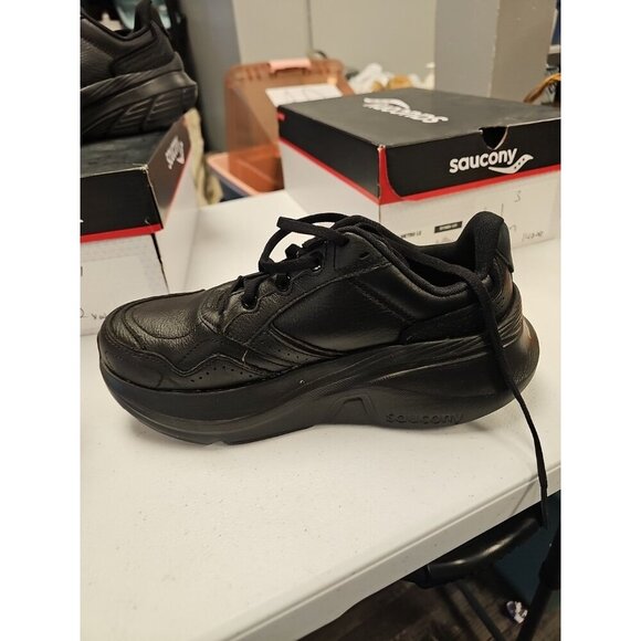 SAUCONY WOMEN'S GUIDE METRO LE LEATHER MAX CUSHION  WALKING Sz 10 XW BLACK NEW - Picture 4 of 9